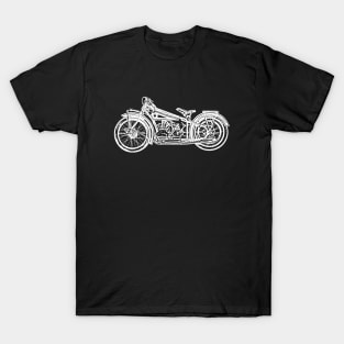 R37 Bike White Sketch Art T-Shirt